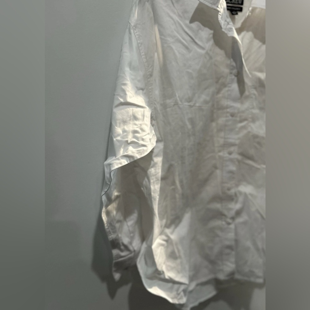 J. Crew Etienne Oversized White Button-Up in Cotton Poplin NEW White Large $98 - Picture 3 of 5